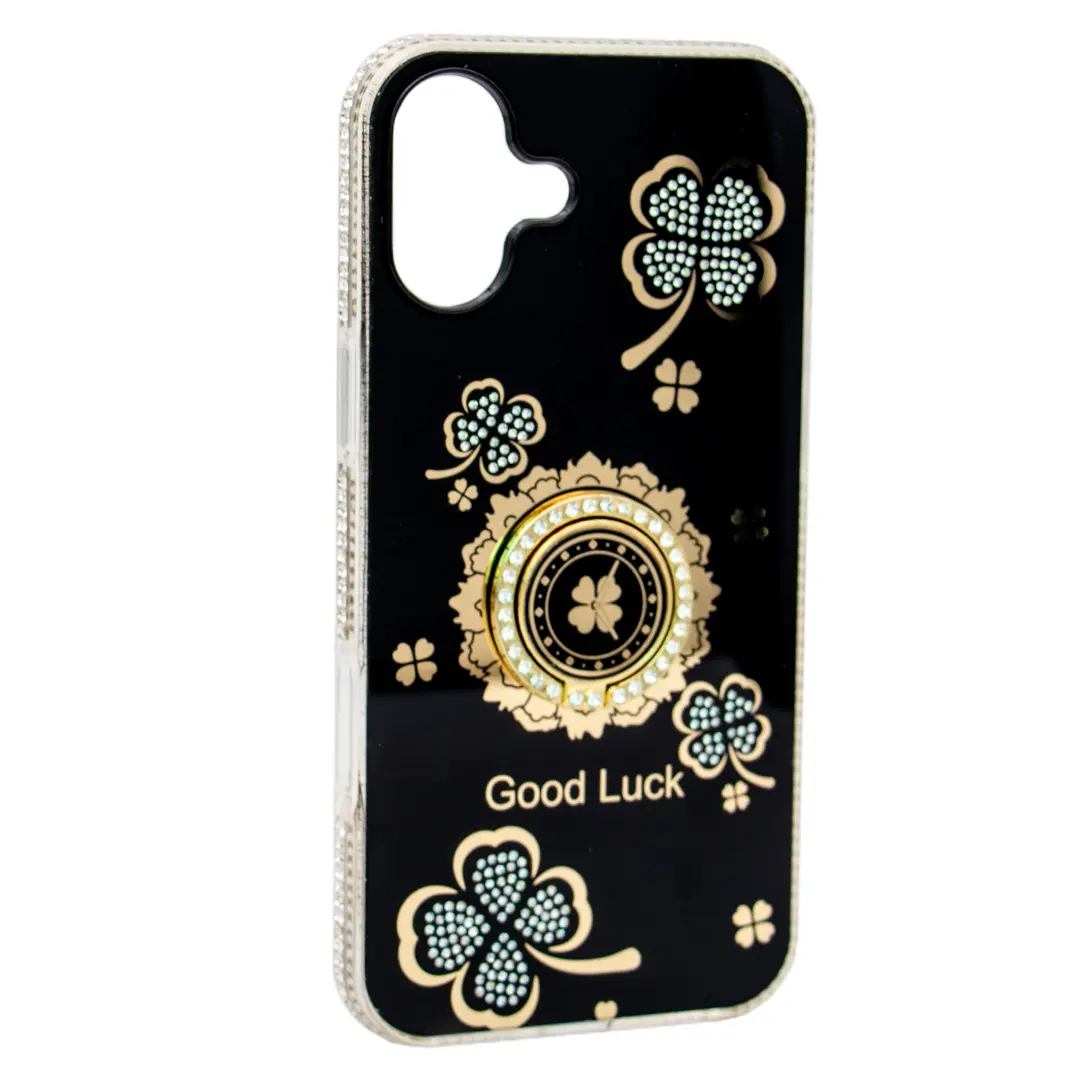 iPhone 16 Bling Diamond Lucky Case Black